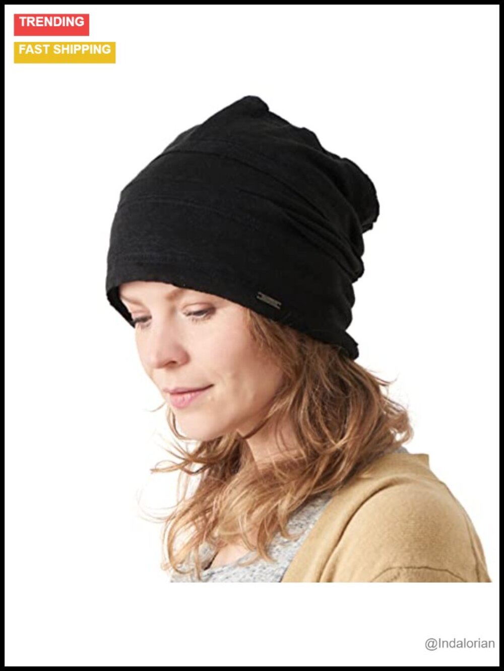 Slouchy Linen Beanie Hat for Men and Women